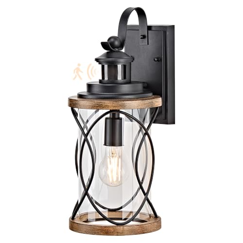 16" Farmhouse Motion Sensor Wall Light (Wood Grain / 16''(1-Pack))