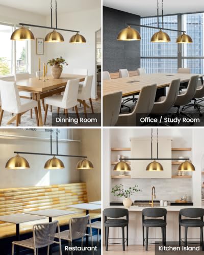 3 Light Gold Island Lights for Kitchen (3 Light / Gold)