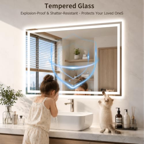 28"x60" LED Bathroom Mirror with Lights (60"L x 28"W)