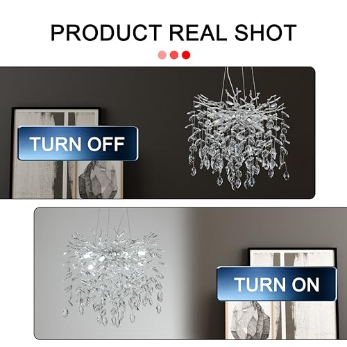 Modern Crystal Tree Branches Chandelier (Silver / Round 18")