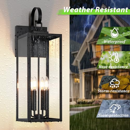 25" Extra Large Outdoor Wall Light (Matte Black / 25.2")