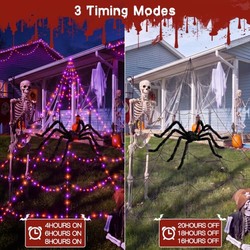 Halloween Web Lights with Spiders