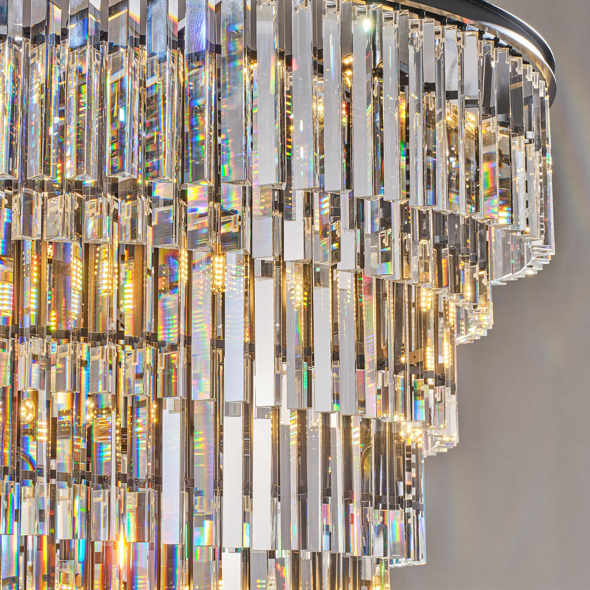 36'' Spiral Crystal Chandelier Black Modern Light Fixture (36''(Black))