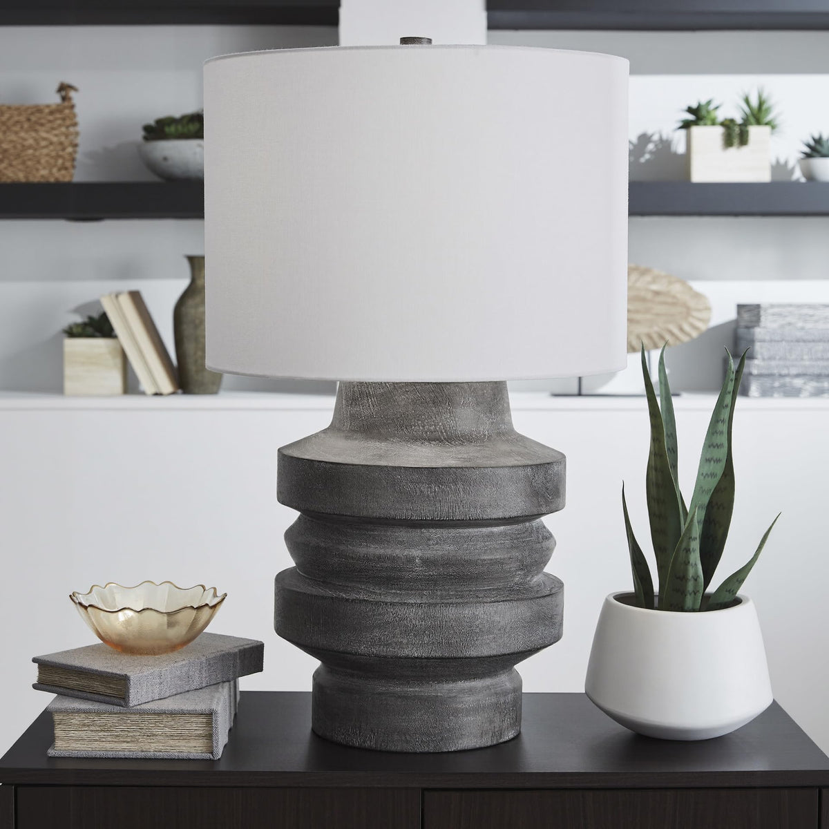 Wahida 1 Piece Table Lamp (Distressed Black / Table Lamp)