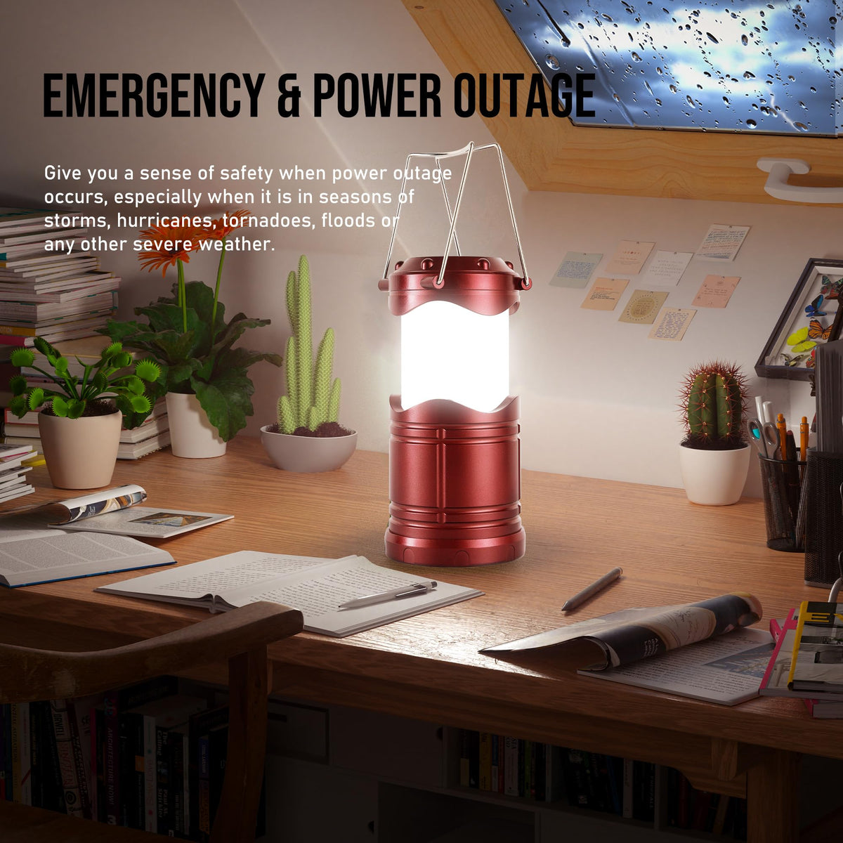 LED Camping Lantern (Burgundy)