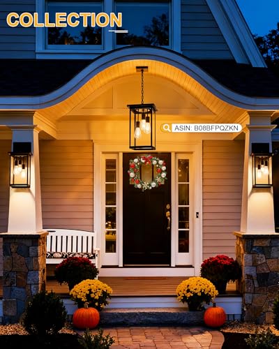 3 Light Large Outdoor Wall Sconce in Black (Black / 3-Light, 1-Pack)