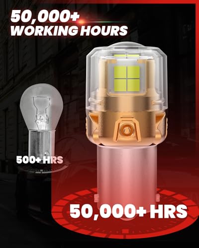 L2 1156 LED Bulb Reverse Backup Light Daytime Running BA15S 7506 (White / 1156)