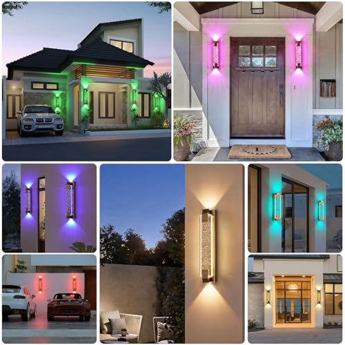 Dusk to Dawn Outdoor Light with Crystal Bubble Glass (Gold / 19.6 Inch)
