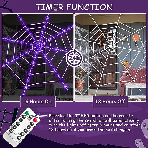 Halloween Decorations Spider Web Lights (Battery-Round Spider Web Lights)