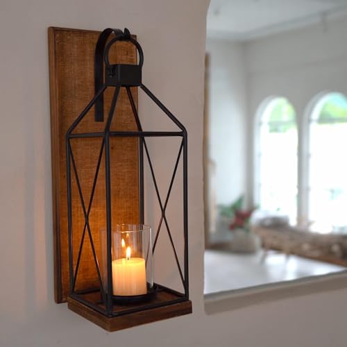 Wall Candle Sconces Set of 2 (Dark Brown)