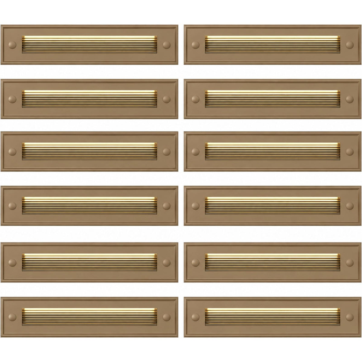 12 Pack 7.4 Inch Low Voltage Outdoor Stair Lights (Brown / 7.4inch | 2700K)