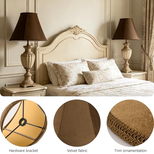 Coffee Velvet Lamp Shades 6"×13"×9.8" Bell Shade﻿ (6*13*9.8in / Coffee-1 Pack)