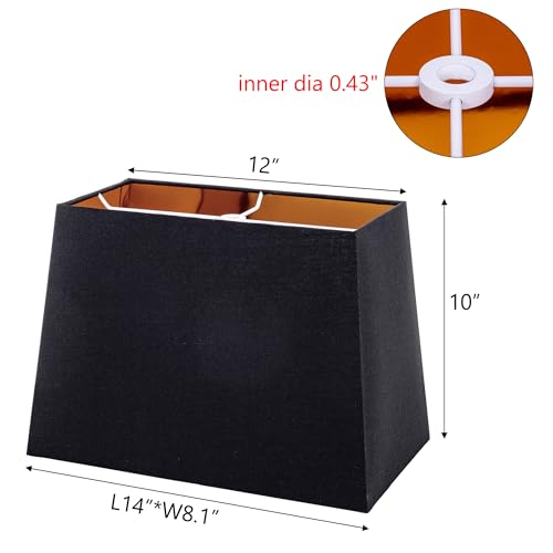 Set of 2 Rectangle Lampshade (BlackGold / 12X14X10")