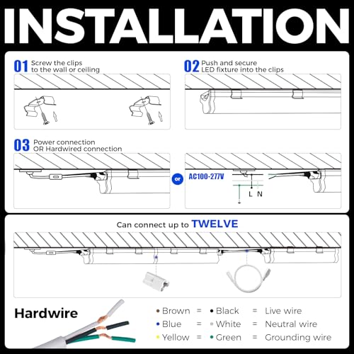6 Pack LED T5 Integrated Single Fixture 1FT (6500k Super Bright White / 1 Foot)