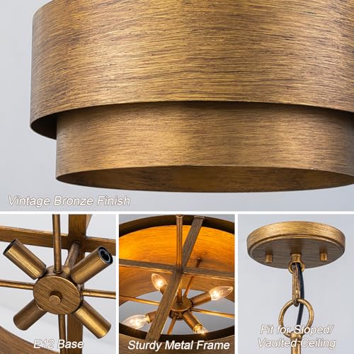 Farmhouse Drum Chandelier (Copper Bronze / 20")