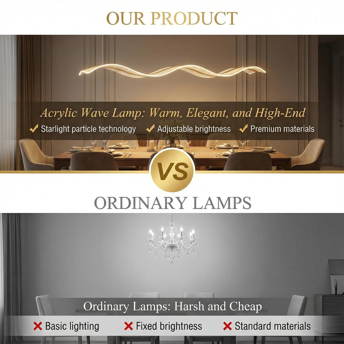 Modern LED Chandelier (style 1-43'')