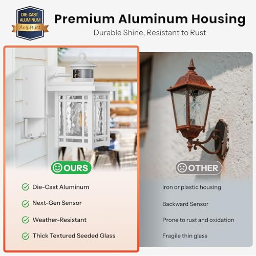Porch Light with Outlet (White / 1-pack)