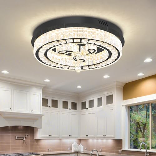 Modern Crystal Chandeliers for Dining Room Flush Mount Ceiling Chandelier for Living Room