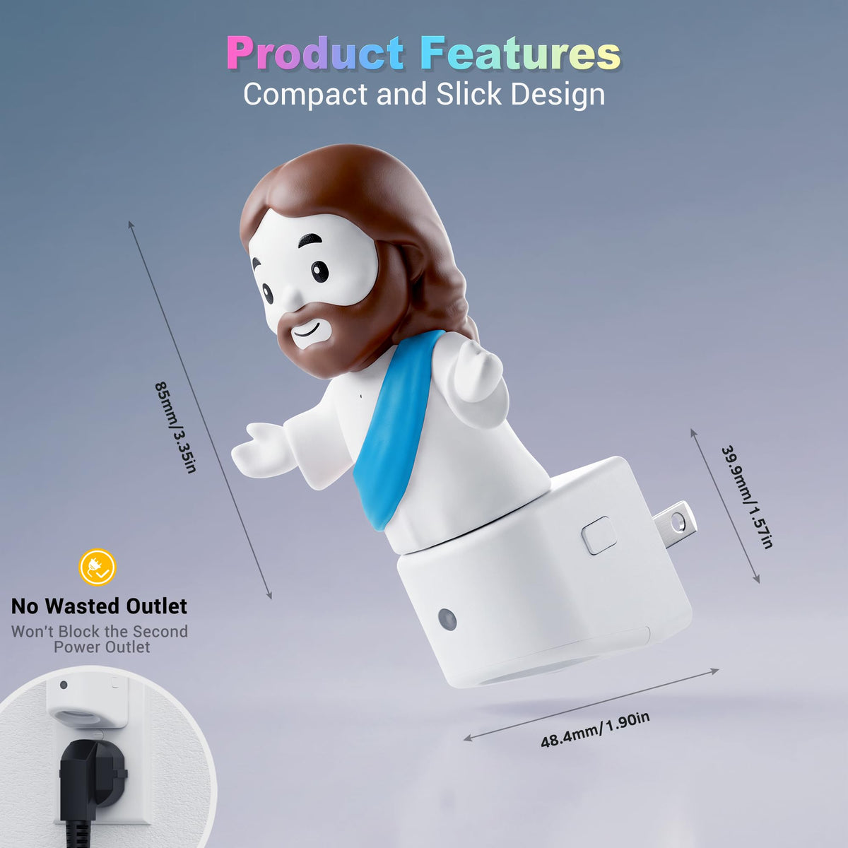 Night Light for Kids (Jesus-blue / 1 Pack)
