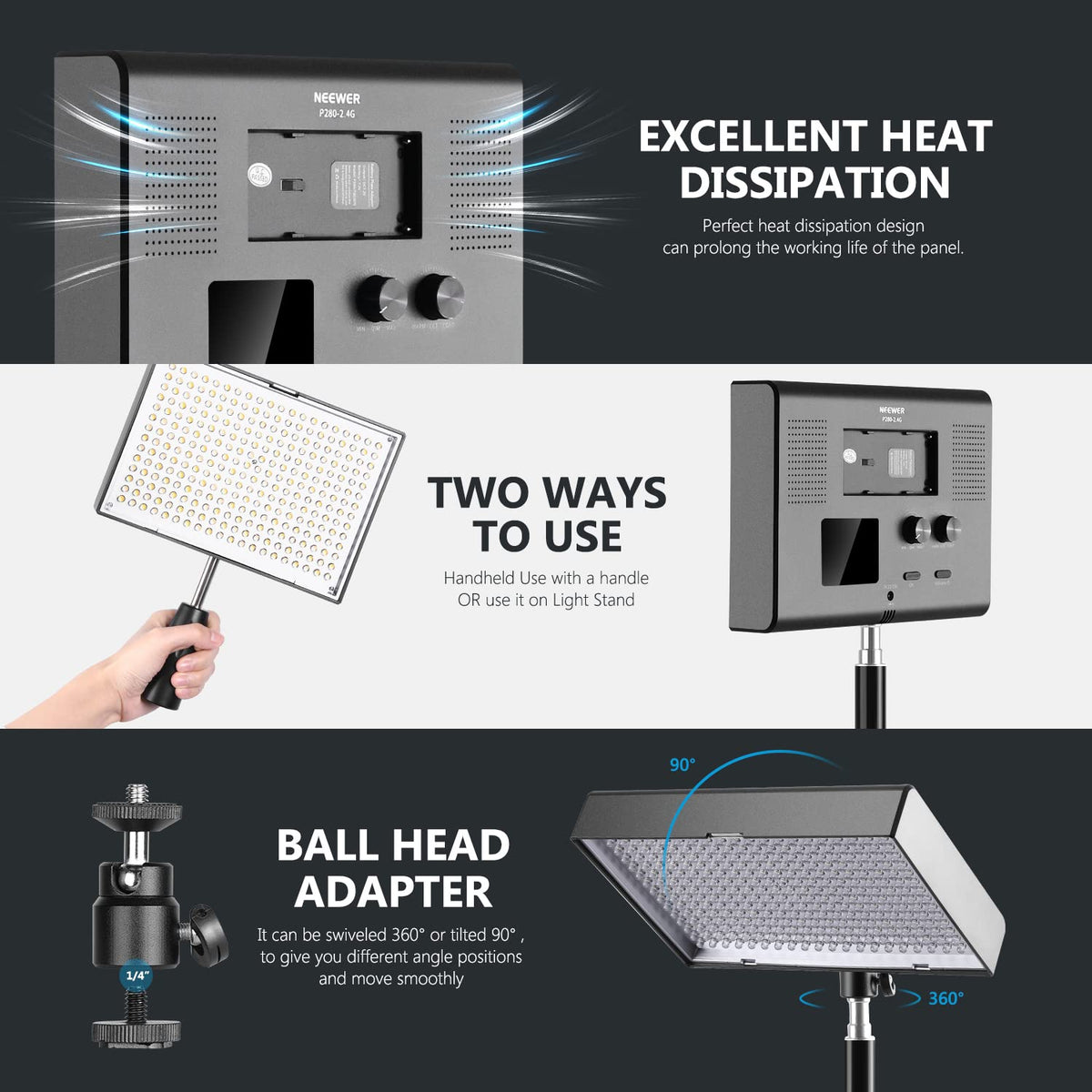 2 Pack 2.4G LED Video Lighting Kit