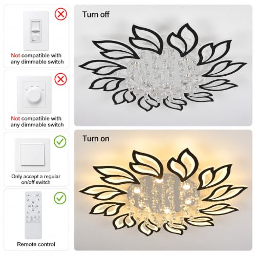 Modern Ceiling Light (Black / 40.7 In)
