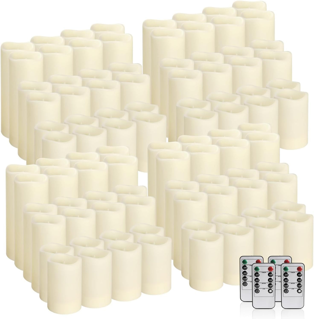 Set of 96 Waterproof Outdoor Flameless Candles (96 Ivory)