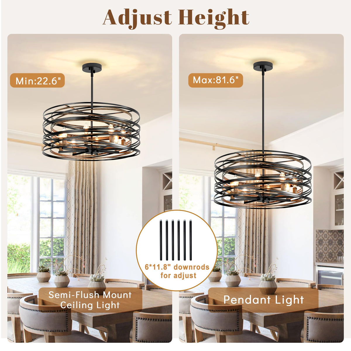 Farmhouse Dining Room Light Fixture (23.6inch)