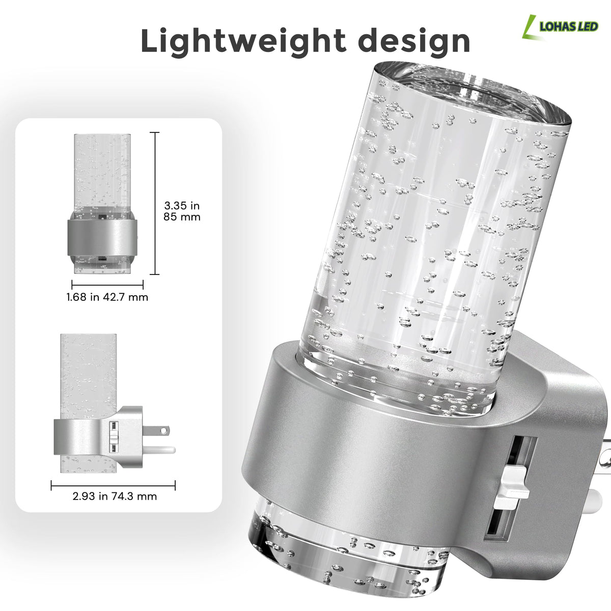 Night Lights Plug into Wall (Sliver Ring-3CCT-Mini / 4 Pack)