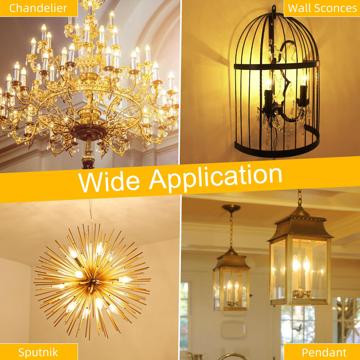 Candelabra Light Bulbs 40 watt Equivalent (24 Pack / Soft White)