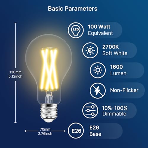 100W Eq Dimmable A21 LED (100w 2700k Soft White / 8 Count (Pack of 1))