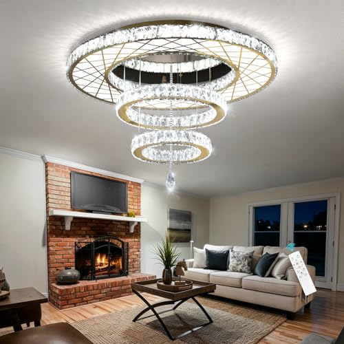 LED Chandeliers for Dining Room Ceiling Light (32 inch / Gold)