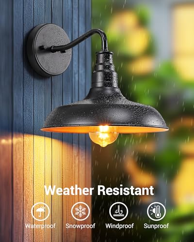 2 Pack Gooseneck Barn Outdoor Wall Light