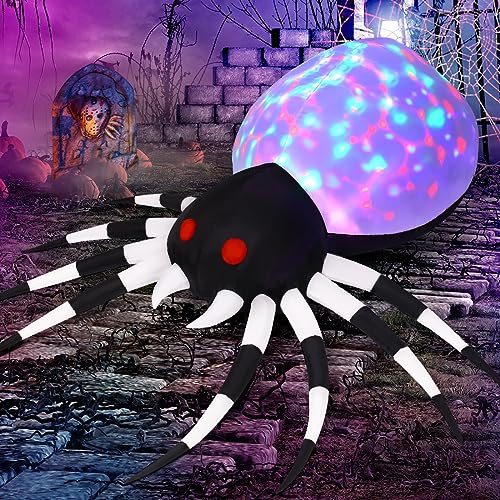6 FT Height Halloween Inflatables Outdoor Spider with Magic Light (6 Foot Inflatables Halloween Spider)
