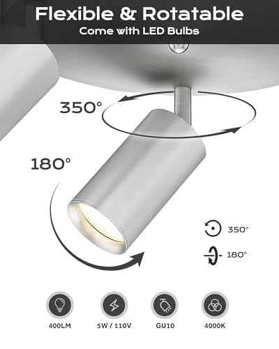 3 Light Track Lighting Kit (Kaleidoscope, Brushed Nickel / 16.1", 3-light)