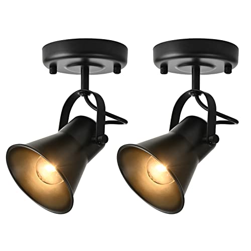 Industrial Mini Track Lighting Ceiling Light (1-Light (2 Pack) / Black)