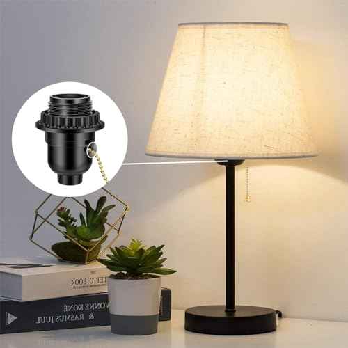 UL Listed E26 Light Socket (Black / Pull Chain Switch)