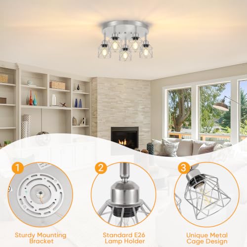 5 Light Kitchen Light Fixtures (Silver / 5-Light)