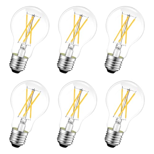 A19 E26 LED Light Bulbs 60 Watt Equivalent (6 Pack / 5000k Cool White)