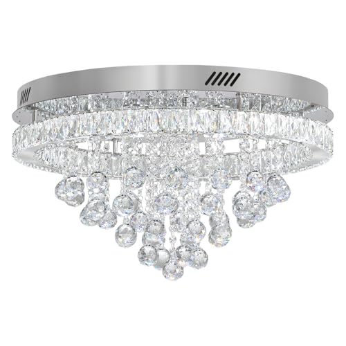 Dia 24" Modern Crystal Chandeliers for Dining Room (Silver / Dia 24")