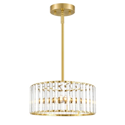 Gold Crystal Chandelier for Dining Room (Gold / 3 light - Rod)