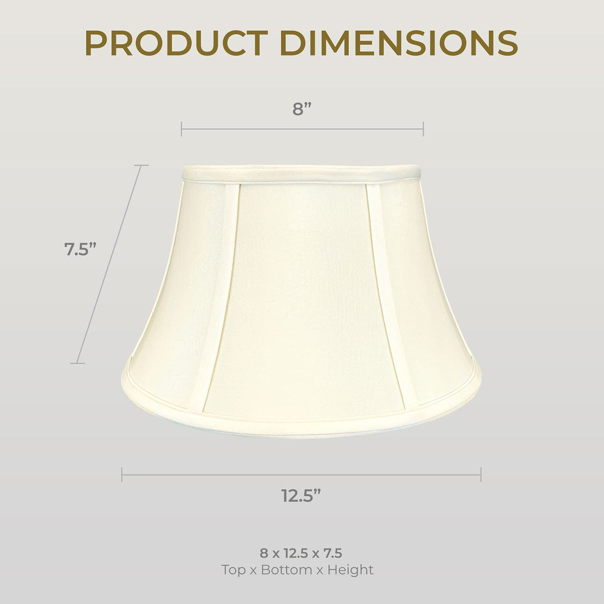 Shallow Drum Bell Billiotte Wall Lamp Shade (Eggshell - Set of 2 / 8 x 12.5 x 7.6)