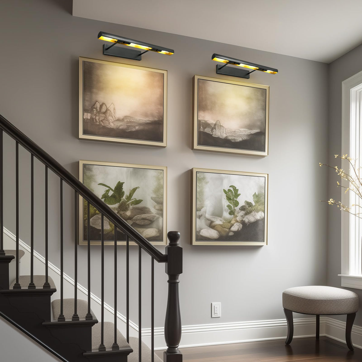Matte Black Picture Lights for Wall (Bronze / 24"-3 Bulb)