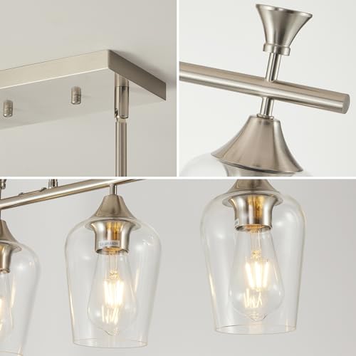 37" Dining Room Light Fixture (Brushed Nickel-37"(No Assembly Required) / 3-Light)