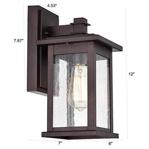 Oil Rubbed Bronze Transitional 12 Inch Outdoor Wall Light 2 Pack (Bronze / 2 Pack H12")