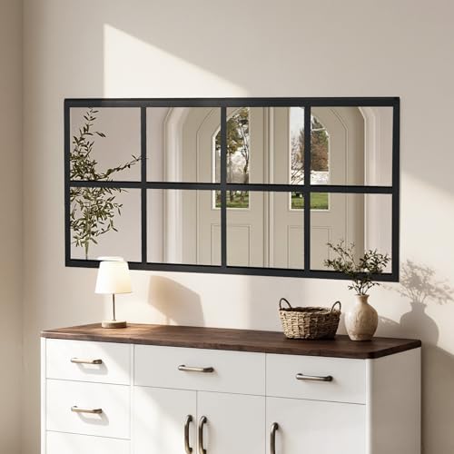 Window Pane Wall Mirror (Claccic Black-rect / 32.5"L x 16"W)