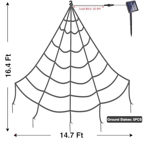 Outdoor Halloween Decorations Spider Web Lights