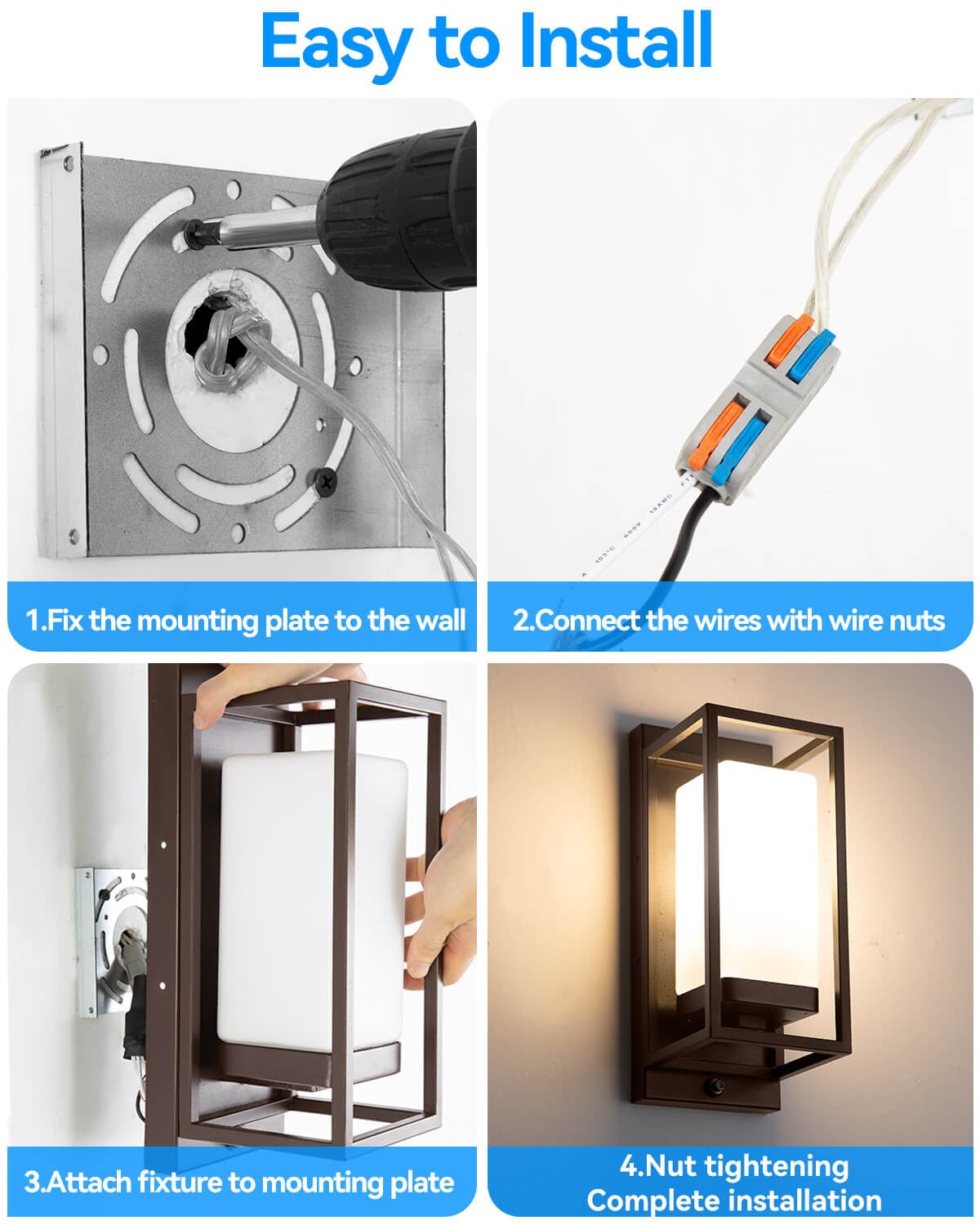 Dusk to Dawn Outdoor Wall Lights (Bronze)