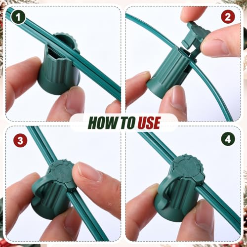 100 Pcs C7 E12 Replacement Sockets for Christmas Lights (Green)