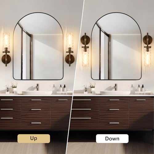 15" Knurled‑Craft Hardwired Bronze Wall Sconce (Bronze-Water Ripples / 15″-2 Pack)