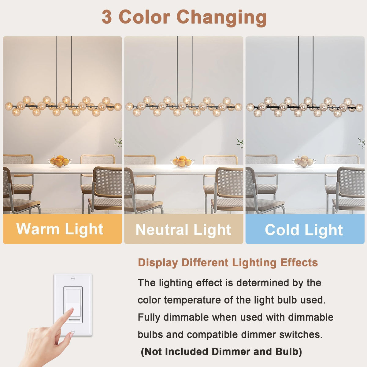Linear Chandelier Modern 22 Lights Large Sputnik Chandelier Length 70 Inch (Amber Striped Glass and Black)